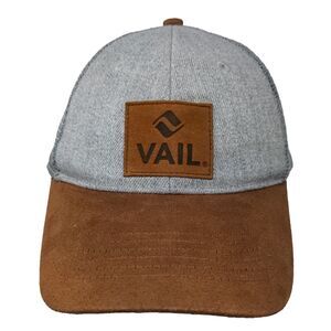 Cirque Men's Snapback Mesh Back Hat Brown Gray Patch Logo Cotton Blend